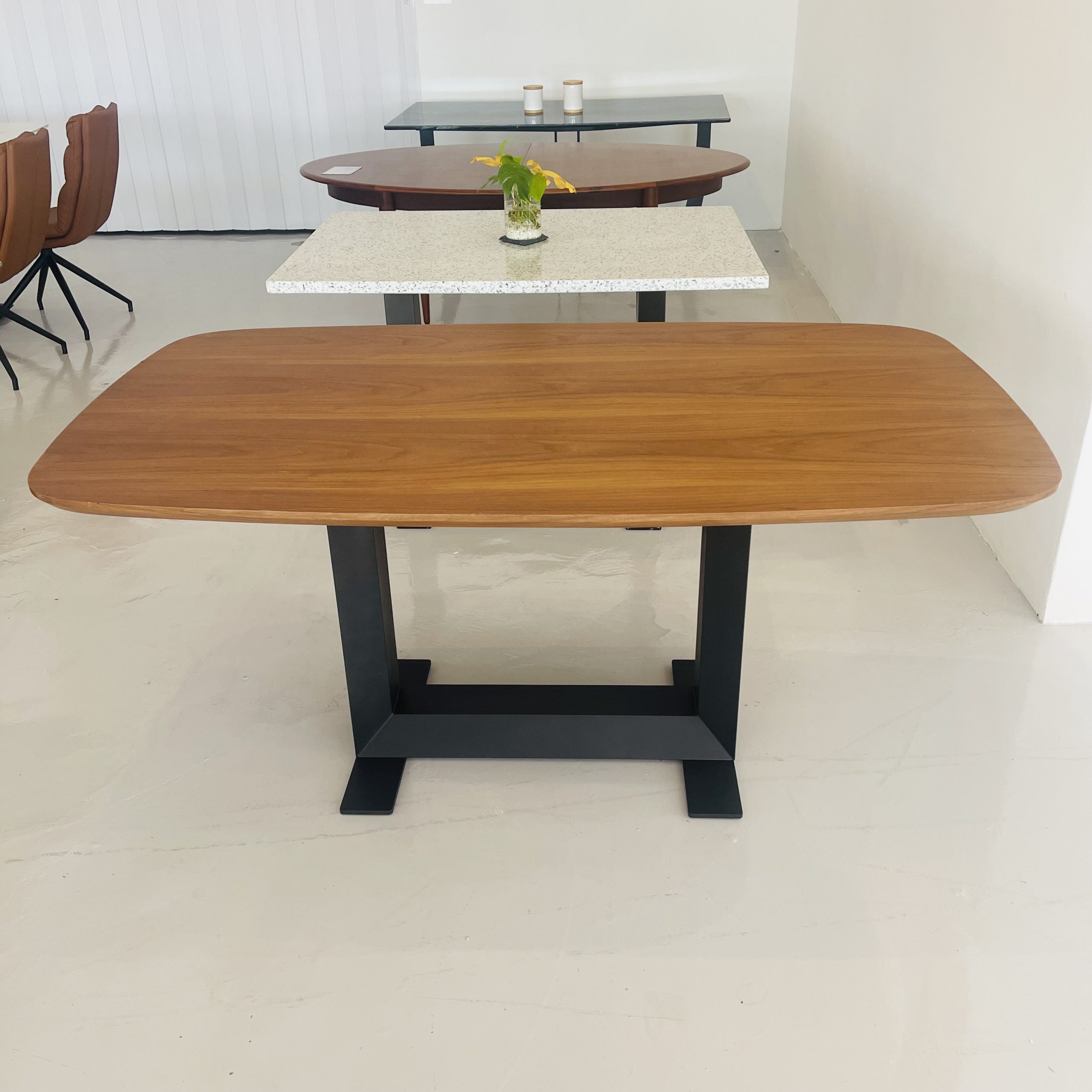 160cm Lenz Table with Green Italian Marble - illum