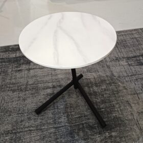 40 CM ROUND SIDE TABLE SINTERED STONE TOP (DISPLAY SET)
