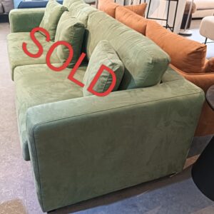 illum Milan 3 Seater Sofa, 210cm Length in Jade Green Color Micro Fibre Fabric (DISPLAY SET)