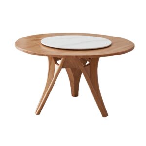 Olga Round Table Solid Wood-Ash Stained Lt Teak