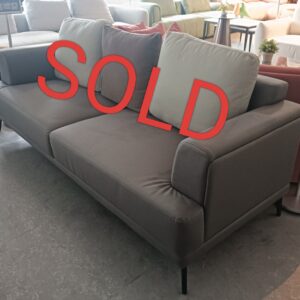Seville Sofa, 3 Seater, 210cm Length in Tech Fabric Mid Grey Color (Display Set)