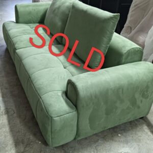 LYN SOFA 4 SEATER IN BRIGHT GREEN MICRO FIBRE FABRIC (BRAND NEW DISPLAY SET)