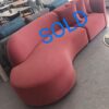 BLOV SOFA IN 4 SEATER, MICRO FIBRE BURGUNDY FABRIC COLOR (BRAND NEW DISPLAY SET)