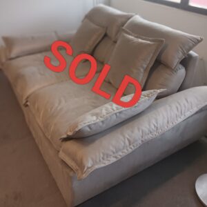 CLOUD SOFA, 210CM LENGTH IN GREY MICRO FIBRE FABRIC (DISPLAY SET)