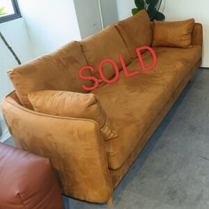 LUCERNE SOFA 3 SEATER, 200CM LENGTH IN BROWN MICRO FIBRE FABRIC (DISPLAY SET)