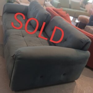 TESS SOFA, 3 SEATER 240CM LENGTH IN MICRO FIBRE BLUE FABRIC (DISPLAY SET)