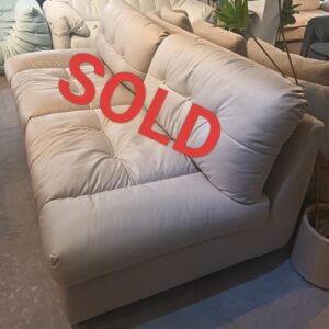 TOYAMO SOFA, 3 SEATER IN LEATHER FABRIC CHAMPAGNE GOLD COLOR (BRAND NEW DISPLAY SET)