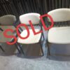 ZESS DINING CHAIR IN BLACK WOODEN LEG WITH 2 PCS BEIGE FABRIC & 1 PC GREY LEATHER (DISPLAY SET)