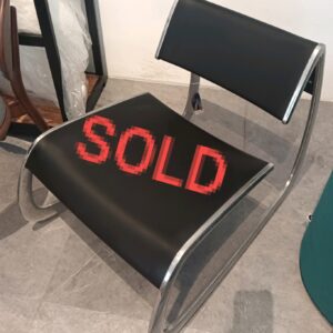 LUSH BLACK LEATHER ROCKING CHAIR (DISPLAY SET)