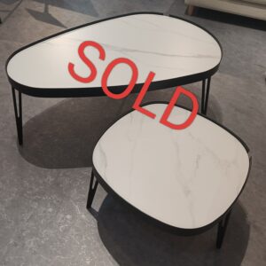 FOSTER COFFEE TABLE IN WHITE MATTE BIANCO SINTERED STONE TOP (DISPLAY SET)