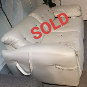 FOLKES ELECTRIC SOFA BED IN 200CM LENGTH, MICRO FIBRE FABRIC IN OFF-WHITE COLOR (DISPLAY SET)