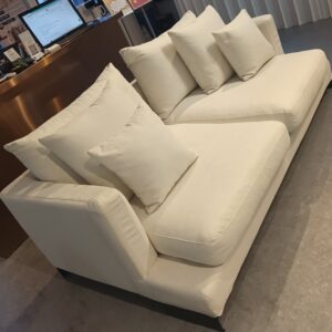 COZY 3 SEATER SOFA IN 200CM LENGTH IN CREAM COLOR FABRIC (DISPLAY SET)