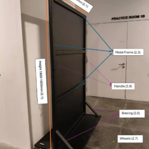 iLLUM PROJECT MIRROR LENGTH 180CM X WIDTH 120CM WITH BLACK POWDER COATED 4 WHEELS BASE (DISPLAY SET)