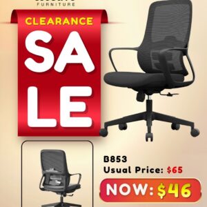 illum Office Chairs B853 in Black Color (Brand New)