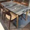 illum 160cm Violet Rain Rare Marble + Kade Wooden Table Leg Frame (DISPLAY SET)