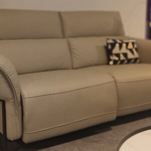 illum 3 seater, 210cm Electric Recliner Leather Sofa in Toffee Color (DISPLAY SET)