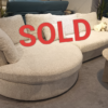 illum Belmont Curved Chaise Sofa facing Left in 310cm length, Premium Texture Light Grey Fabric (DISPLAY SET)