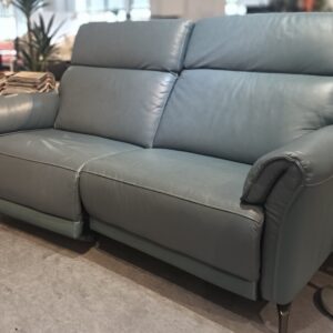 illum 3 seater, 190cm Electric Recliner Leather Sofa in Blue Color (DISPLAY SET)