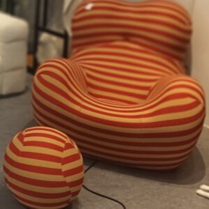 illum Compressed Foam Fushion Chair in Red & Toffee Color (DISPLAY SET)