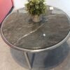 illum Diameter 70cm Marble Coffee Table with Stainless Steel Leg Frame (DISPLAY SET)