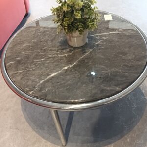 illum Diameter 70cm Marble Coffee Table with Stainless Steel Leg Frame (DISPLAY SET)