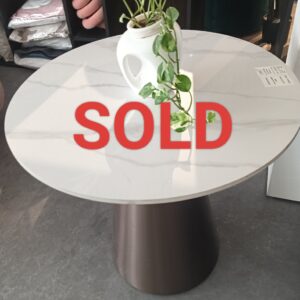 illum Round 60cm Diameter Sintered Stone in Matte Bianco Side Table (DISPLAY SET)