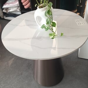 illum Round 60cm Diameter Sintered Stone in Matte Bianco Side Table (DISPLAY SET)