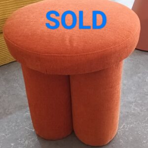 illum Yetti Orange Fabric Stool in Diameter 35cm (DISPLAY SET)