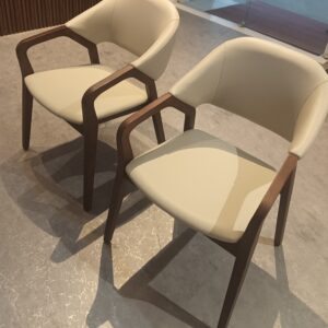 illum Dawson Beige PU Leather Dining Chair (BRAND NEW DISPLAY SET)