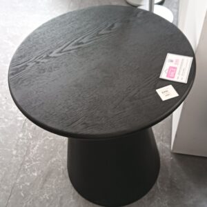 illum Round Black Solid Wood Side Table in 50cm Diameter x 60cm Height (DISPLAY SET)